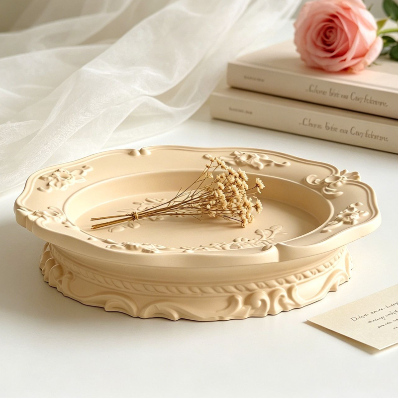Soap Making Dish - Elegant Vintage Baroque Lace Silicone Mold,