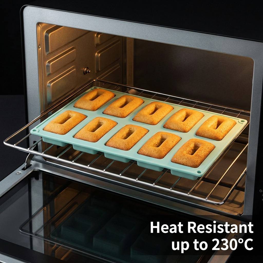 Soap Making Utensils - Non-stick 10-Hole Rectangle Silicone Baking Mold