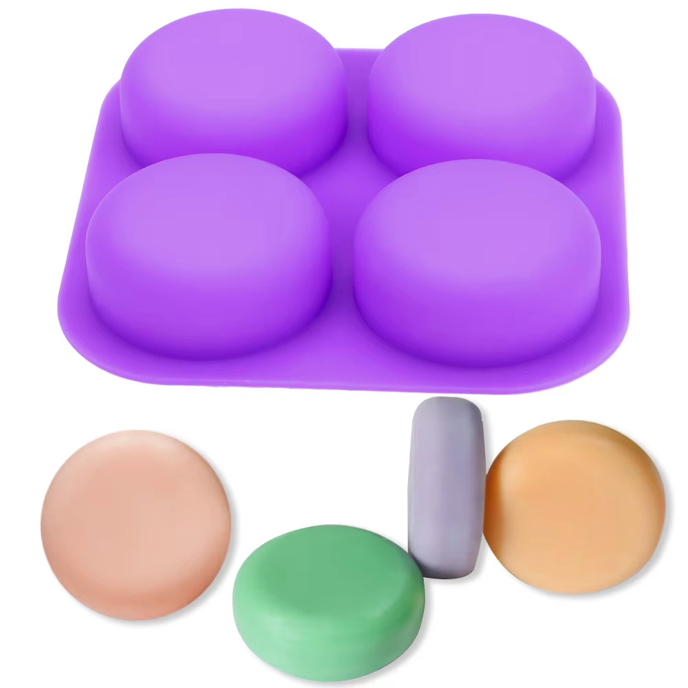 Soap Making Dish - 1-2 PCS 4 Cavity Reusable Round