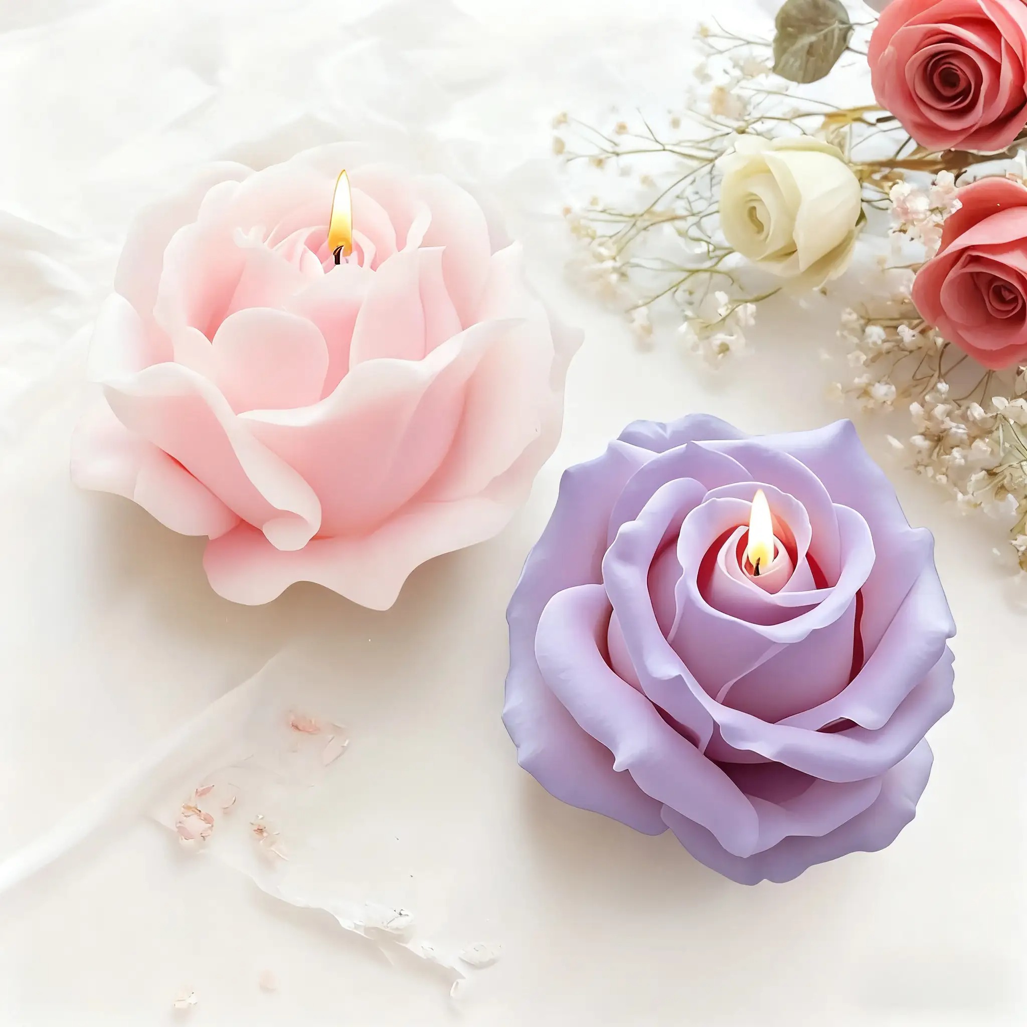 2-Piece Romantic 3D Rose Silic - đánh giá và giá Soap Making Additives