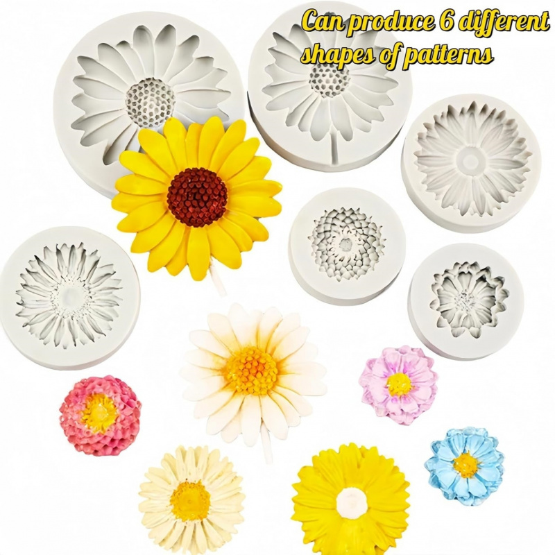 6 Pieces，Sunflower Daisy Silic - đánh giá và giá Soap Making Utensils