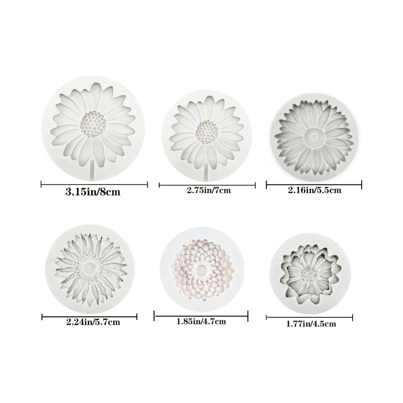 6 Pieces，Sunflower Daisy Silic - đánh giá và giá Soap Making Utensils
