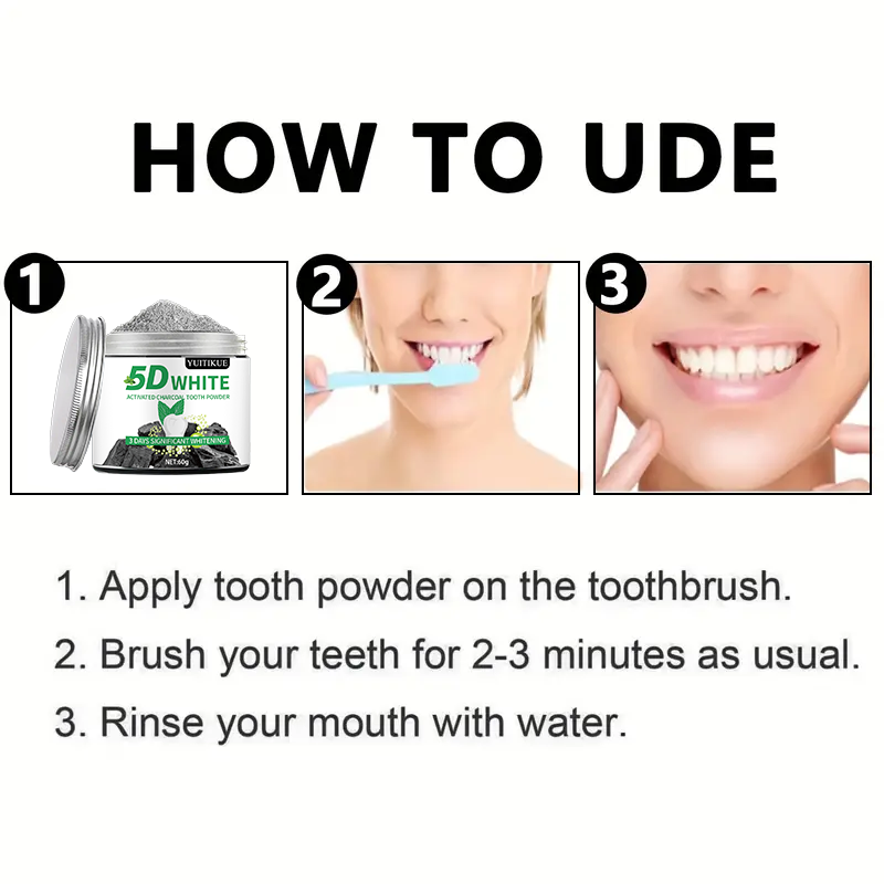 YUlTlKUE 5D White Activated ch - đánh giá và giá Activated Charcoal Powder