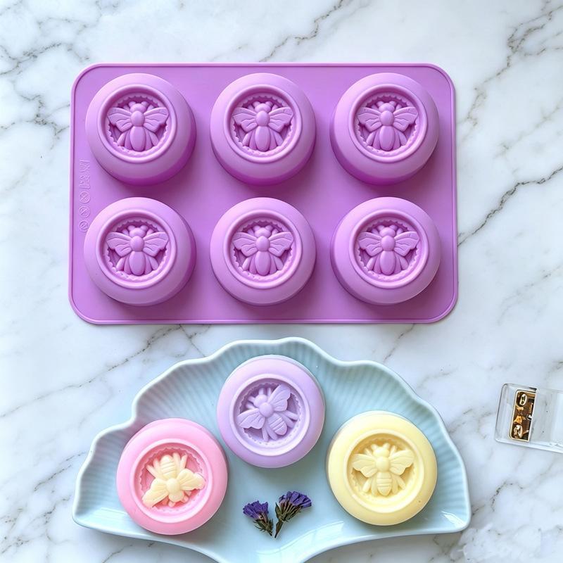 NEW 6 Holes Round Bees Pattern - đánh giá và giá Soap Making Additives