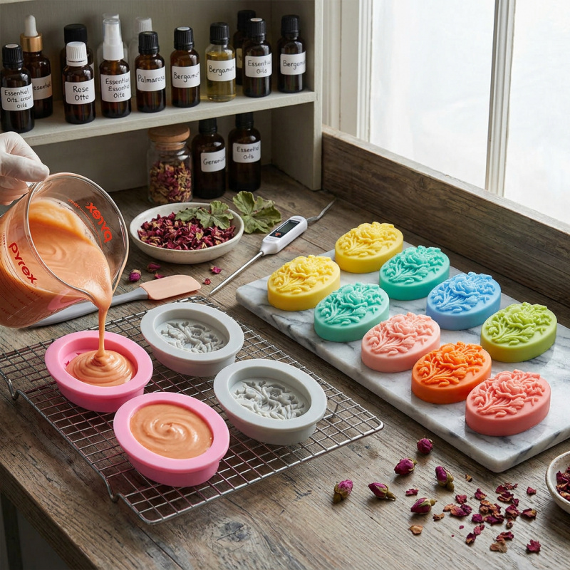 4 Silicone mold with flower sh - đánh giá và giá Soap Making Dish