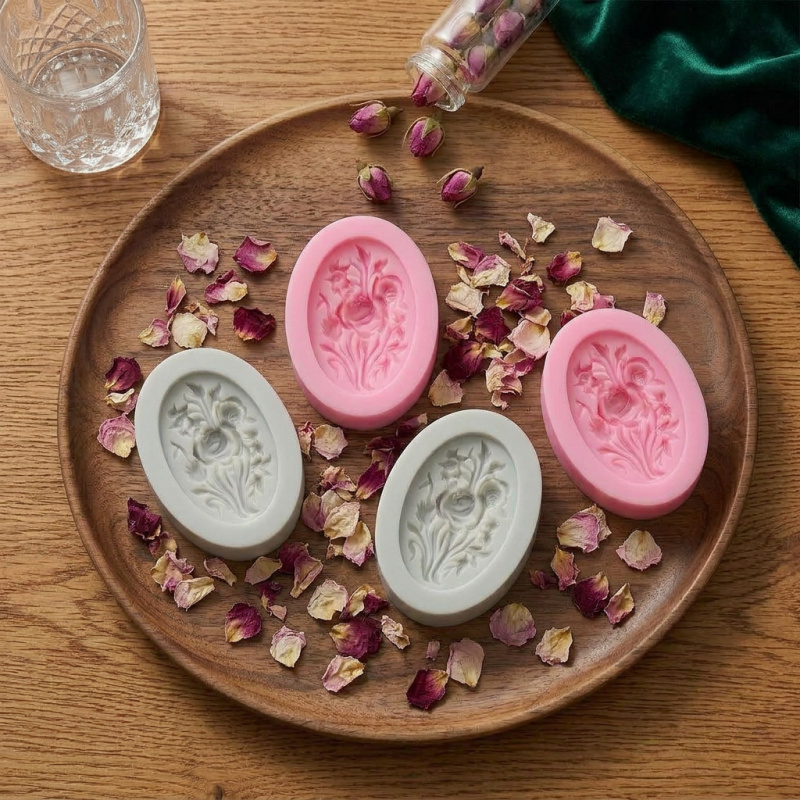 4 Silicone mold with flower sh - đánh giá và giá Soap Making Dish