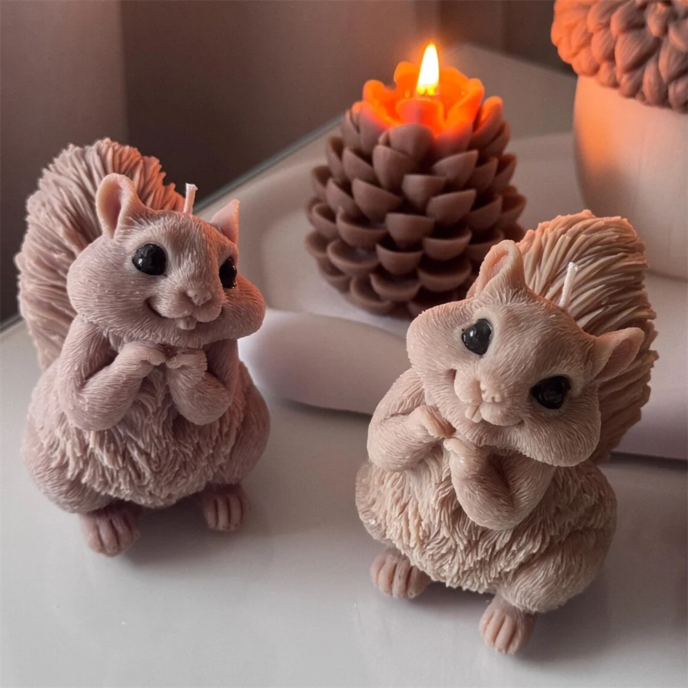 Cute Squirrel Candle Silicone  - đánh giá và giá Soap Making Additives
